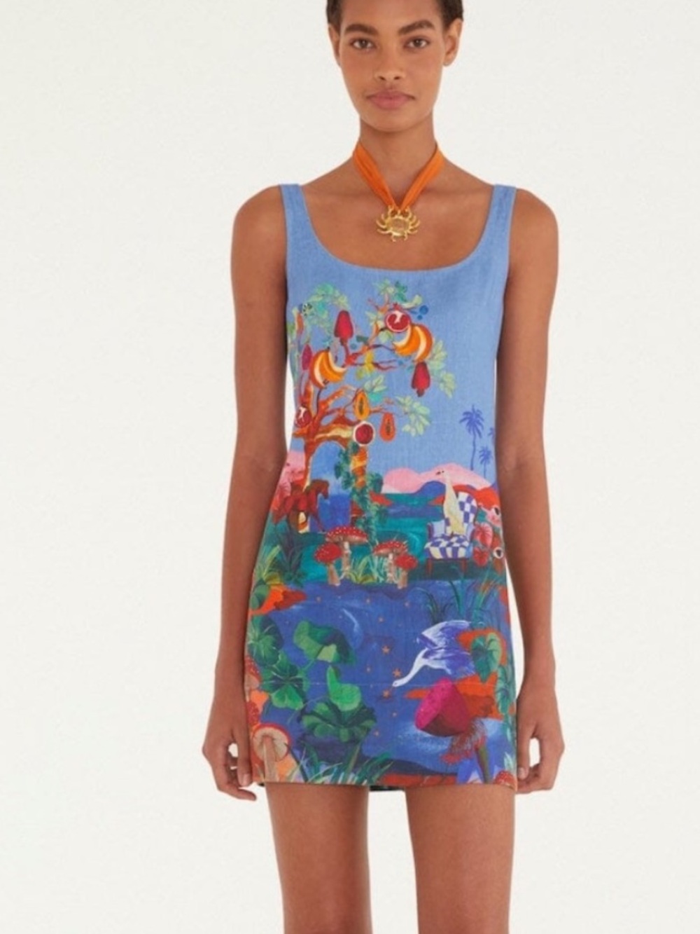 Farm Rio Dream Multicolor Landscape Mini Dress